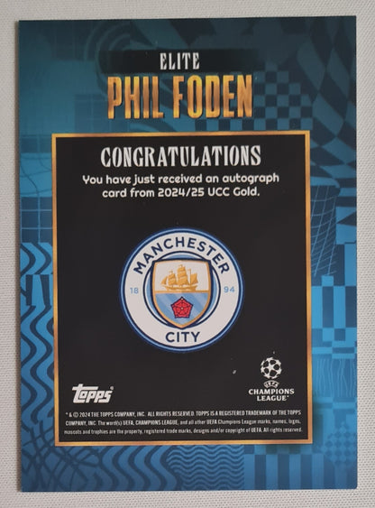 Phil Foden - 2024 Topps Elite Manchester City (CL) /49 /Auto