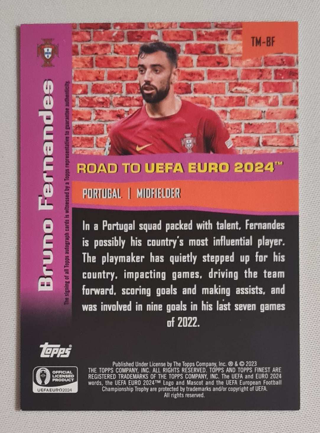 Bruno Fernandes - 2024 Topps Finest The Man Road to UEFA Euro 2024 #TM-BF /350 /Auto