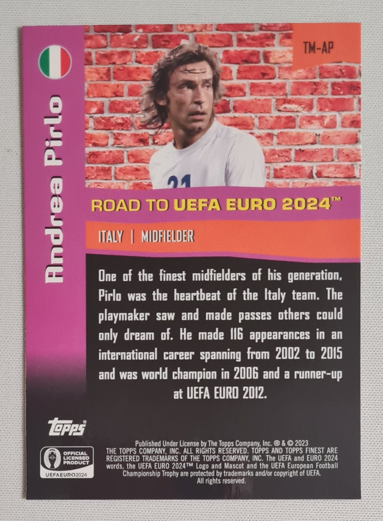 Andrea Pirlo - 2023 Topps Finest The Man Road to UEFA Euro 2024 #TM-AP SSP