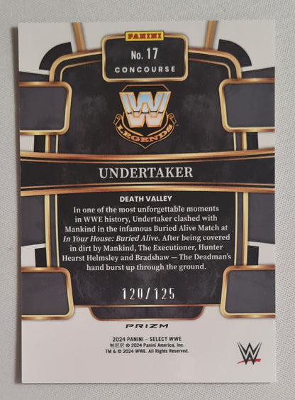 Undertaker - 2024 Panini Select WWE Wrestling Legends #17 Concourse White Prizm /125
