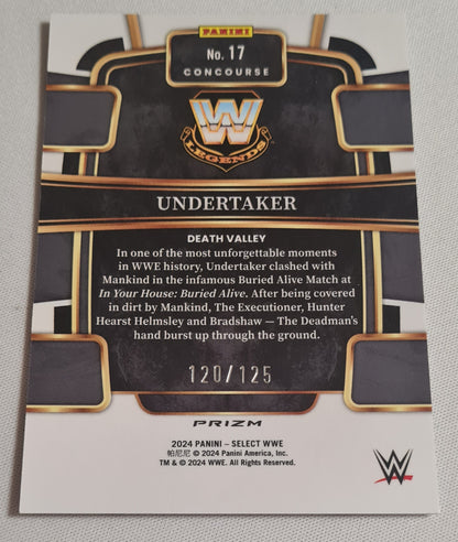 Undertaker - 2024 Panini Select WWE Wrestling Legends #17 Concourse White Prizm /125