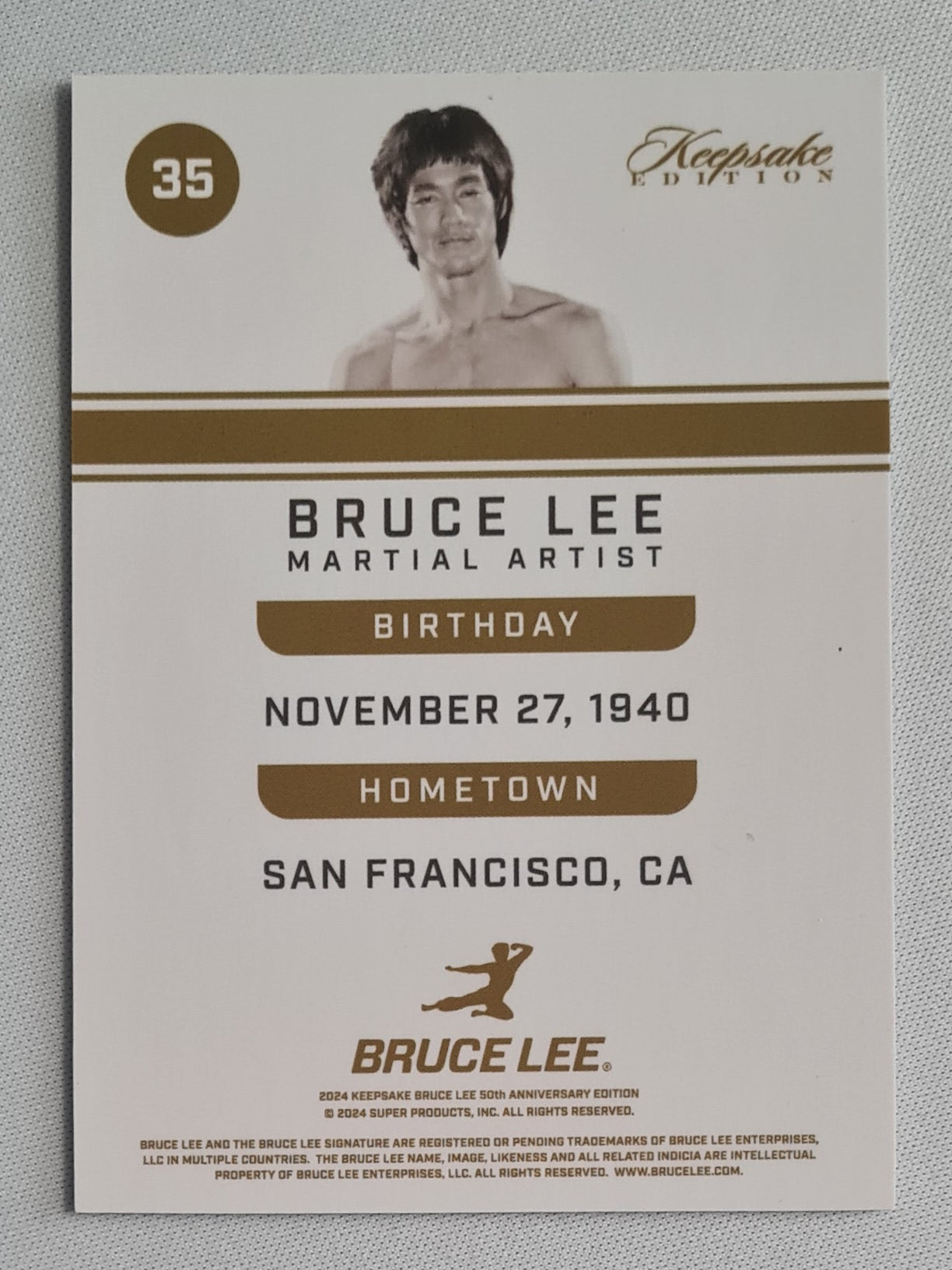 Bruce Lee - 2024 Keepsake Edition 50th Anniversary Bruce Lee Martial Artist #35 Blue /100