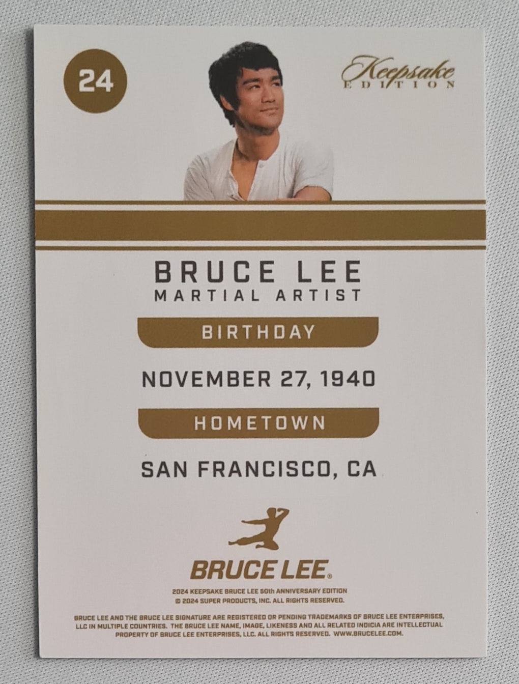 Bruce Lee - 2024 Keepsake Edition 50th Anniversary Bruce Lee Martial Artist #24 Blue/100