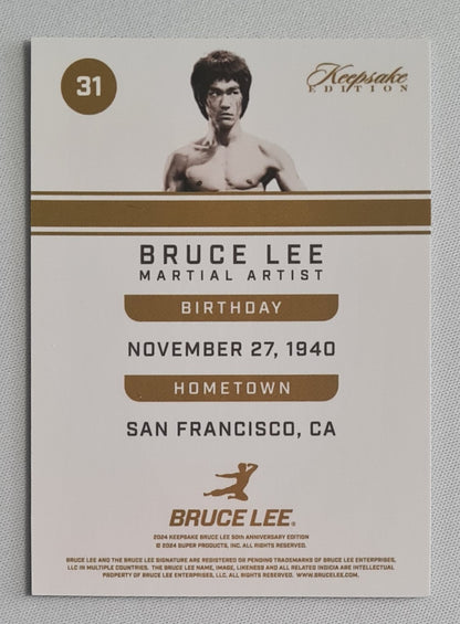 Bruce Lee - 2024 Keepsake Edition 50th Anniversary Bruce Lee Martial Artist #31 Blue /100