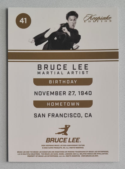 Bruce Lee - 2024 Keepsake Edition 50th Anniversary Bruce Lee Martial Artist #41 Blue /100