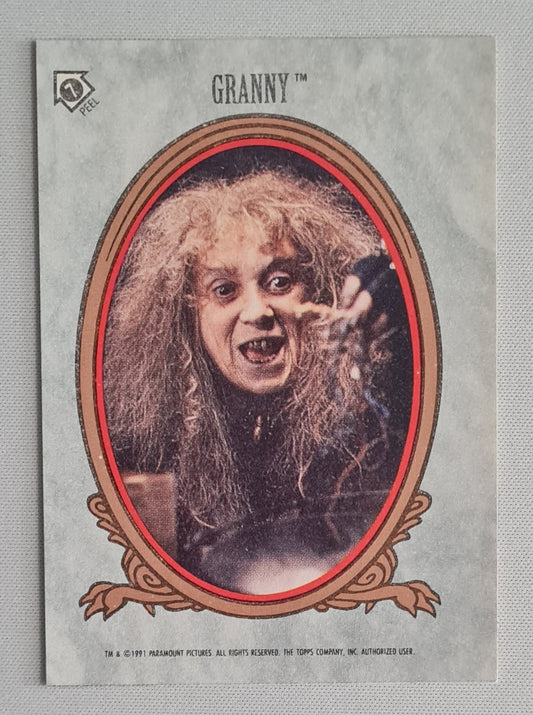 Addams Family - 1991 Topps Paramount Pictures #7 Featuring: Granny