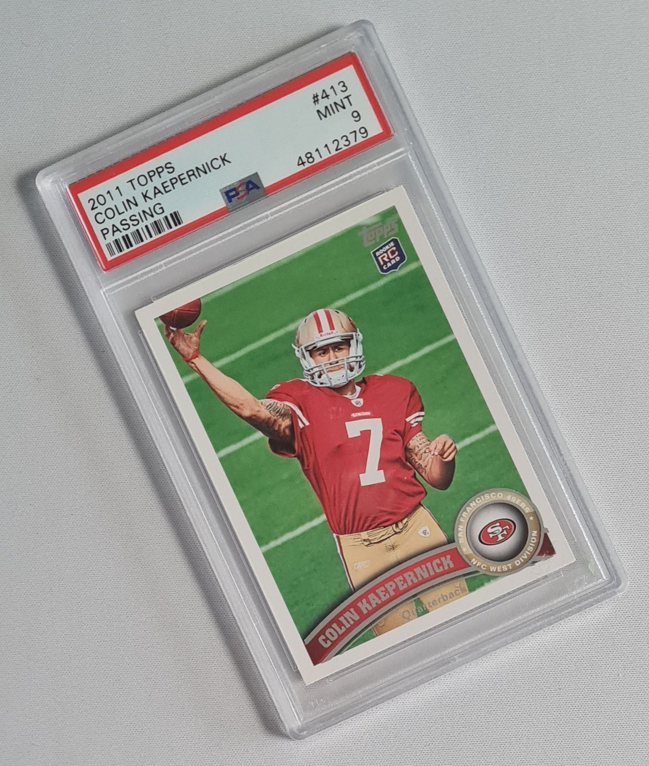 Colin Kaepernick - 2011 Topps PassingNFL Football 49ers (RC) #413 PSA 9 MINT