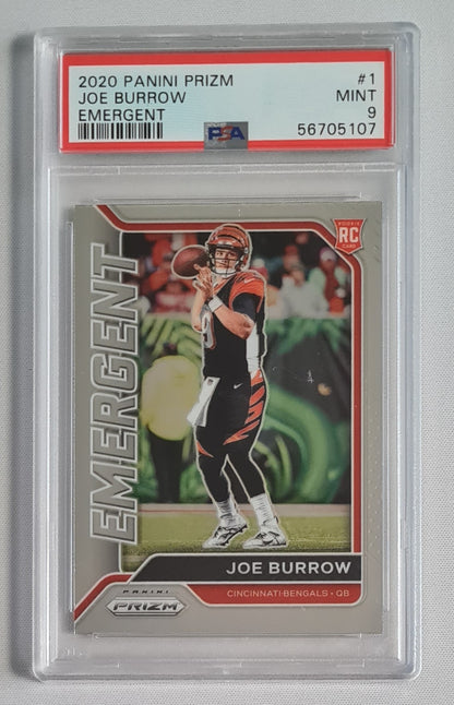 Joe Burrow - 2020 Panini Prizm Emergent NFL Football Bengals (RC) #1 PSA 9 MINT