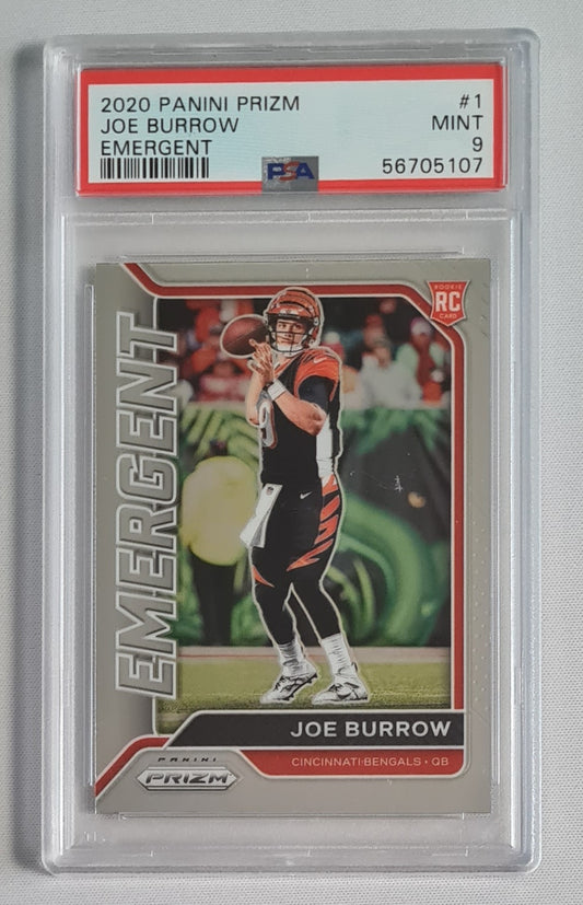 Joe Burrow - 2020 Panini Prizm Emergent NFL Football Bengals (RC) #1 PSA 9 MINT