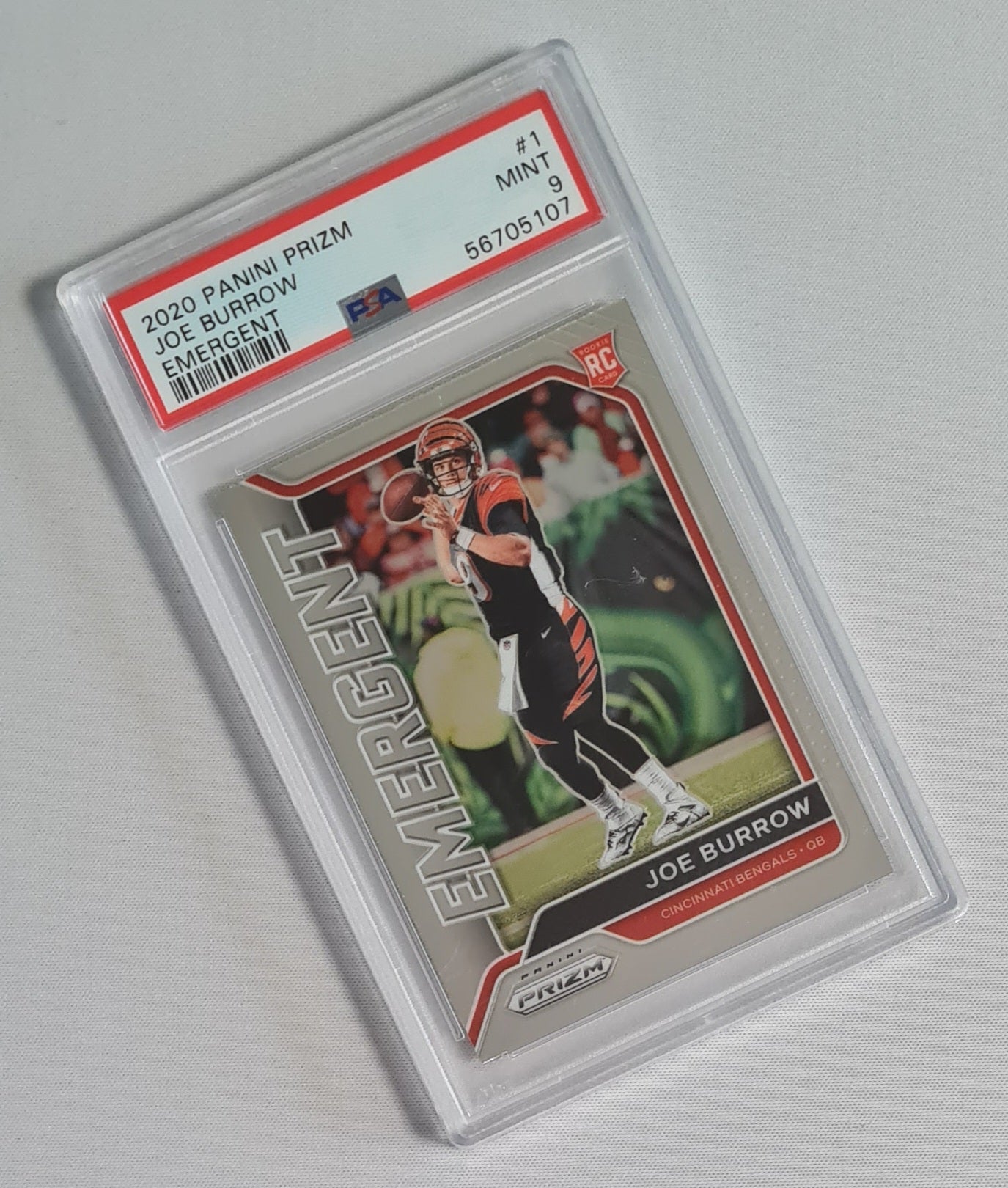 Joe Burrow - 2020 Panini Prizm Emergent NFL Football Bengals (RC) #1 PSA 9 MINT