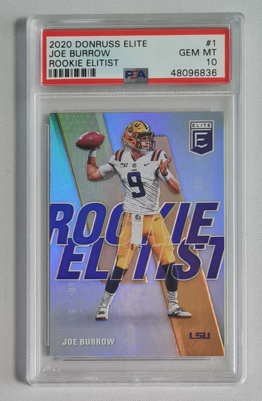 Joe Burrow - 2020 Donruss Elite Rookie Elitist Football LSU #1 PSA 10 GEM MINT