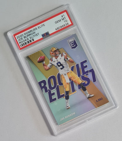 Joe Burrow - 2020 Donruss Elite Rookie Elitist Football LSU #1 PSA 10 GEM MINT