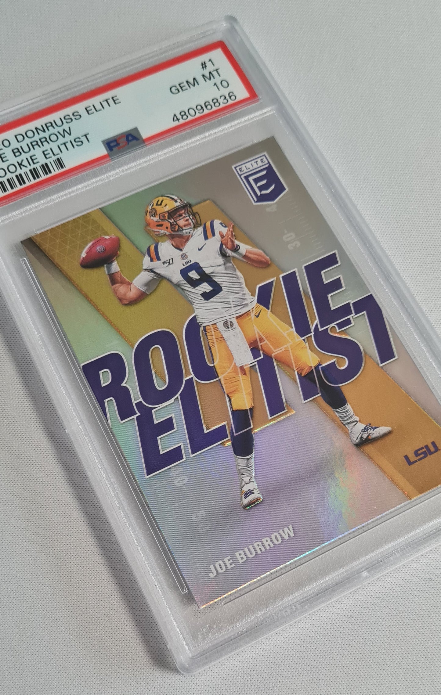 Joe Burrow - 2020 Donruss Elite Rookie Elitist Football LSU #1 PSA 10 GEM MINT