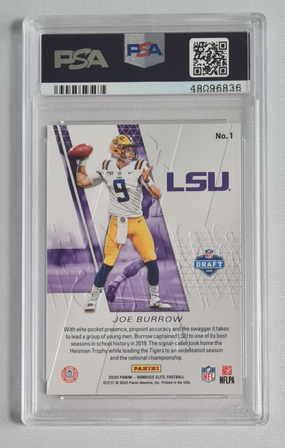 Joe Burrow - 2020 Donruss Elite Rookie Elitist Football LSU #1 PSA 10 GEM MINT