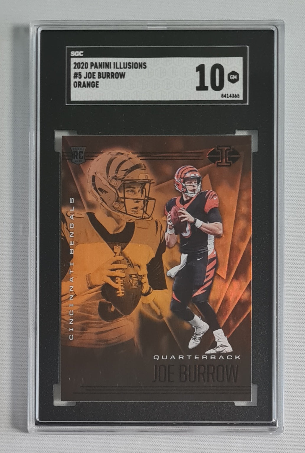 Joe Burrow - 2020 Panini Illusions NFL Football (RC) #5 Orange SGC 10 GEM MINT