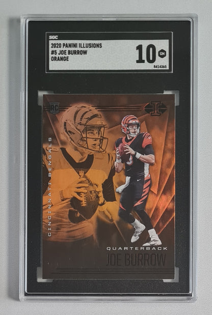 Joe Burrow - 2020 Panini Illusions NFL Football (RC) #5 Orange SGC 10 GEM MINT