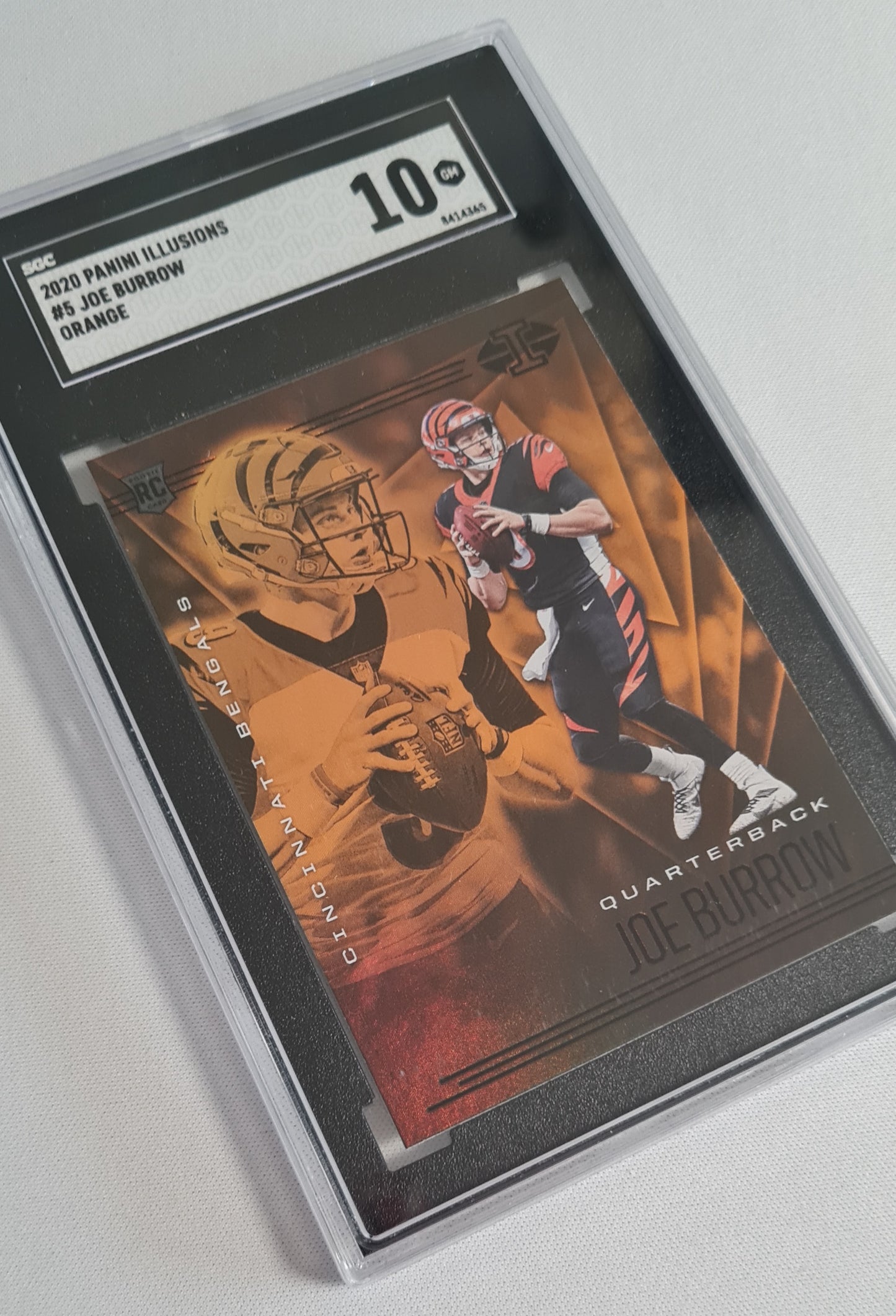 Joe Burrow - 2020 Panini Illusions NFL Football (RC) #5 Orange SGC 10 GEM MINT