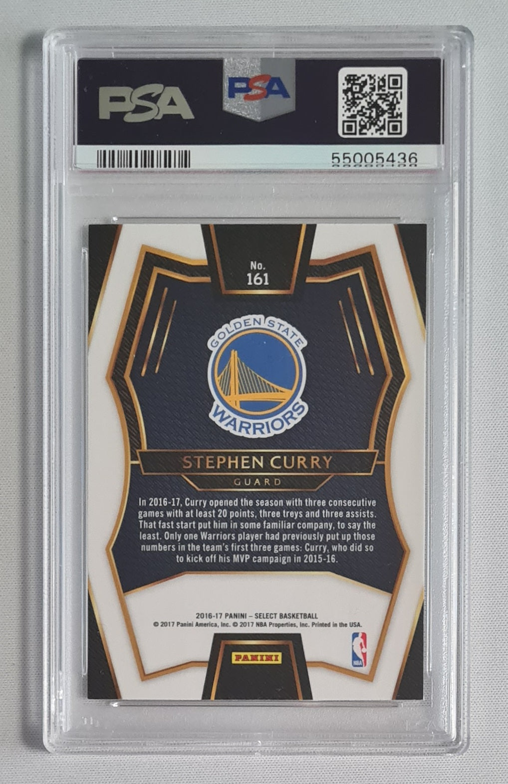 Stephen Curry - 2016 Panini Select #161 PSA 10 GEM MINT