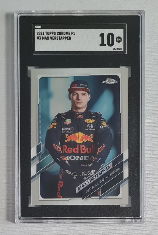 Max Verstappen - 2021 Topps Chrome F1 Racing #3 SGC 10 GEM MINT