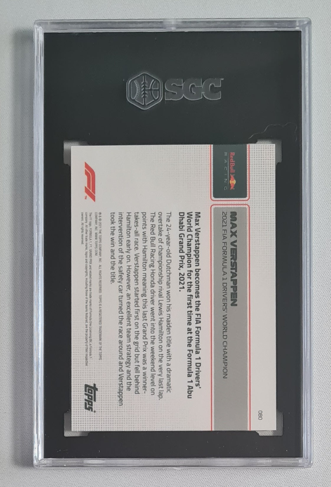 Max Verstappen - 2021 Topps Now F1 Racing #080 SGC 10 GEM MINT