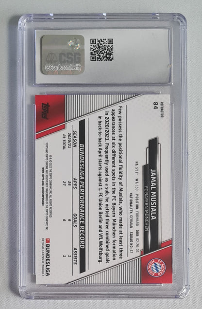 Jamal Musiala - 2021 Topps Chrome Bundesliga #84 Refractor CSG10 GEM MINT