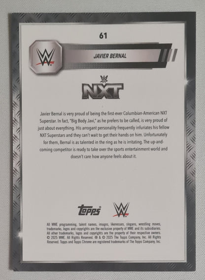 Javier Bernal - 2025 Topps Chrome WWE NXT#61 Gold Refractor