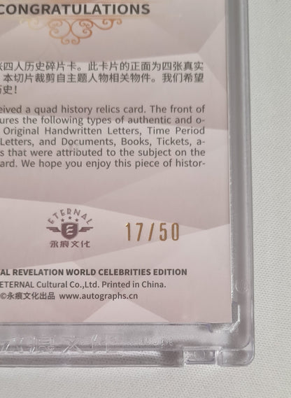 Karl Benz/Enzo Ferrari/Ferdinand Porsche/ Henry Ford - 2025 Eternal Revelation World Celebrities Edition /Quad History Relics 17/50