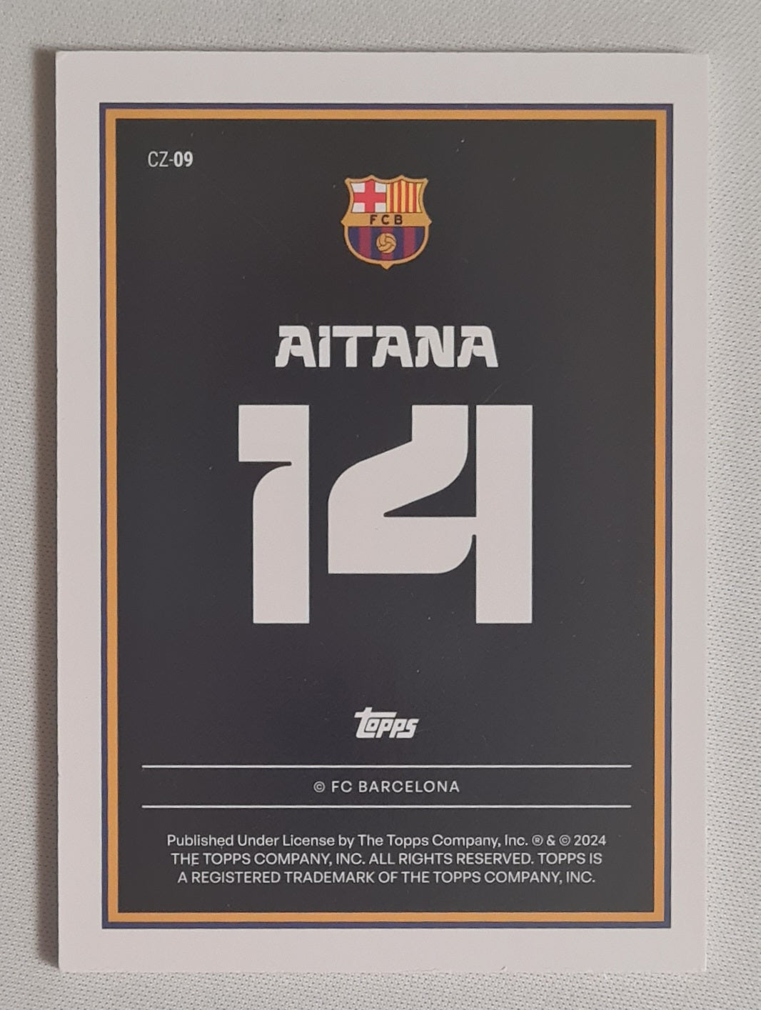 Aitana Bonmati - 2024 Topps FC Barcelona #CZ-09 - 14/75 Dragon
