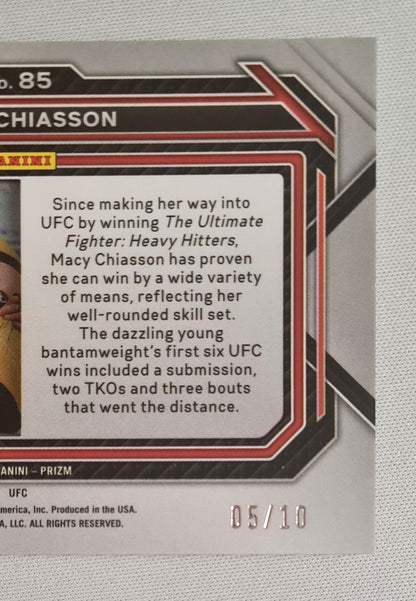 Macy Chiasson - 2023 Panini Prizm UFC Fighter Bantamweight #85 Yellow Disco Prizm /10