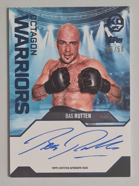 Bas Rutten - 2025 Topps KO UFC Octagon Warriors Heavyweight #OW-BR /50 / on Card Autograph