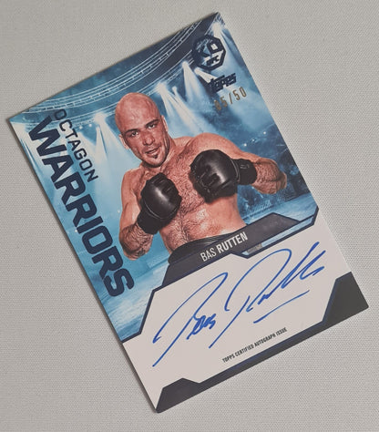 Bas Rutten - 2025 Topps KO UFC Octagon Warriors Heavyweight #OW-BR /50 / on Card Autograph