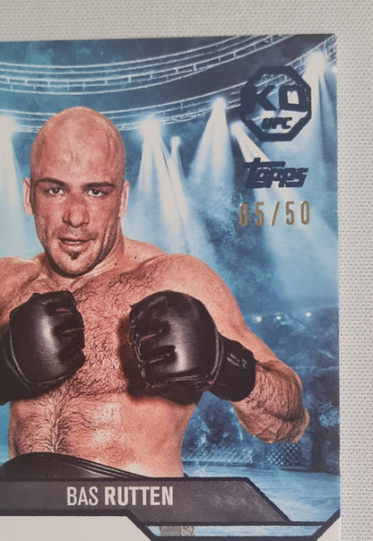 Bas Rutten - 2025 Topps KO UFC Octagon Warriors Heavyweight #OW-BR /50 / on Card Autograph