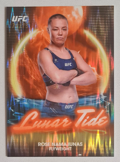 Rose Namajunas - 2025 Topps UFC Fighter Flyweight Midnight #LT-10 Lunar Tide Dusk/ 75