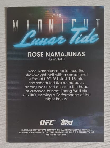 Rose Namajunas - 2025 Topps UFC Fighter Flyweight Midnight #LT-10 Lunar Tide Dusk/ 75
