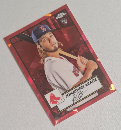 Jonathan Arauz - 2021 Topps Chrome MLB Red Sox (RC) #130 Red Cracked Ice /100 /Autograph