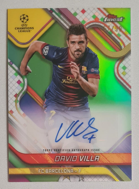 David Villa - 2025 Topps Finest FC Barcelona #BA-VA /99 Autograph