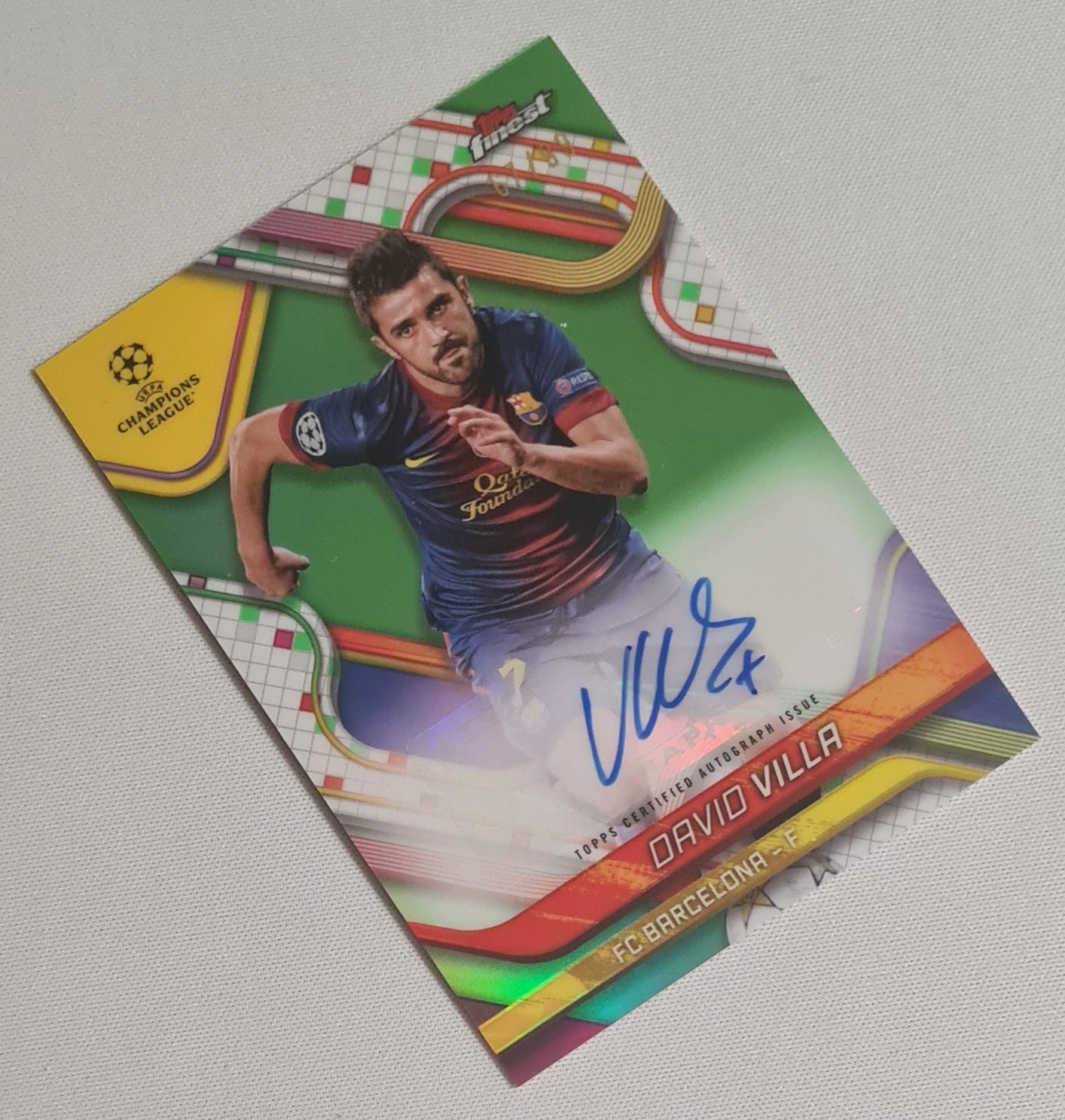 David Villa - 2025 Topps Finest FC Barcelona #BA-VA /99 Autograph
