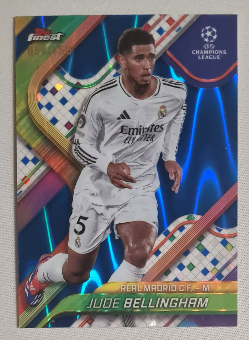 Jude Bellingham - 2025 Topps Finest Real Madrid C.F. (CL) #5 Blue RayWave /150