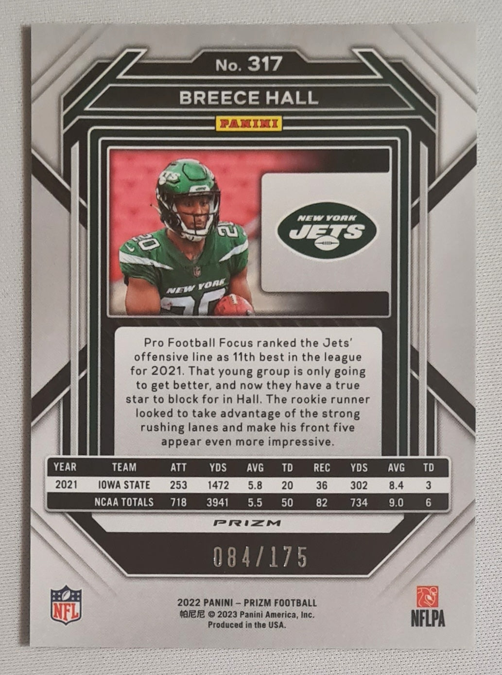 Breece Hall - 2022 Panini Prizm Football NFL NY Jets #317 Green Hyper Prizm /175
