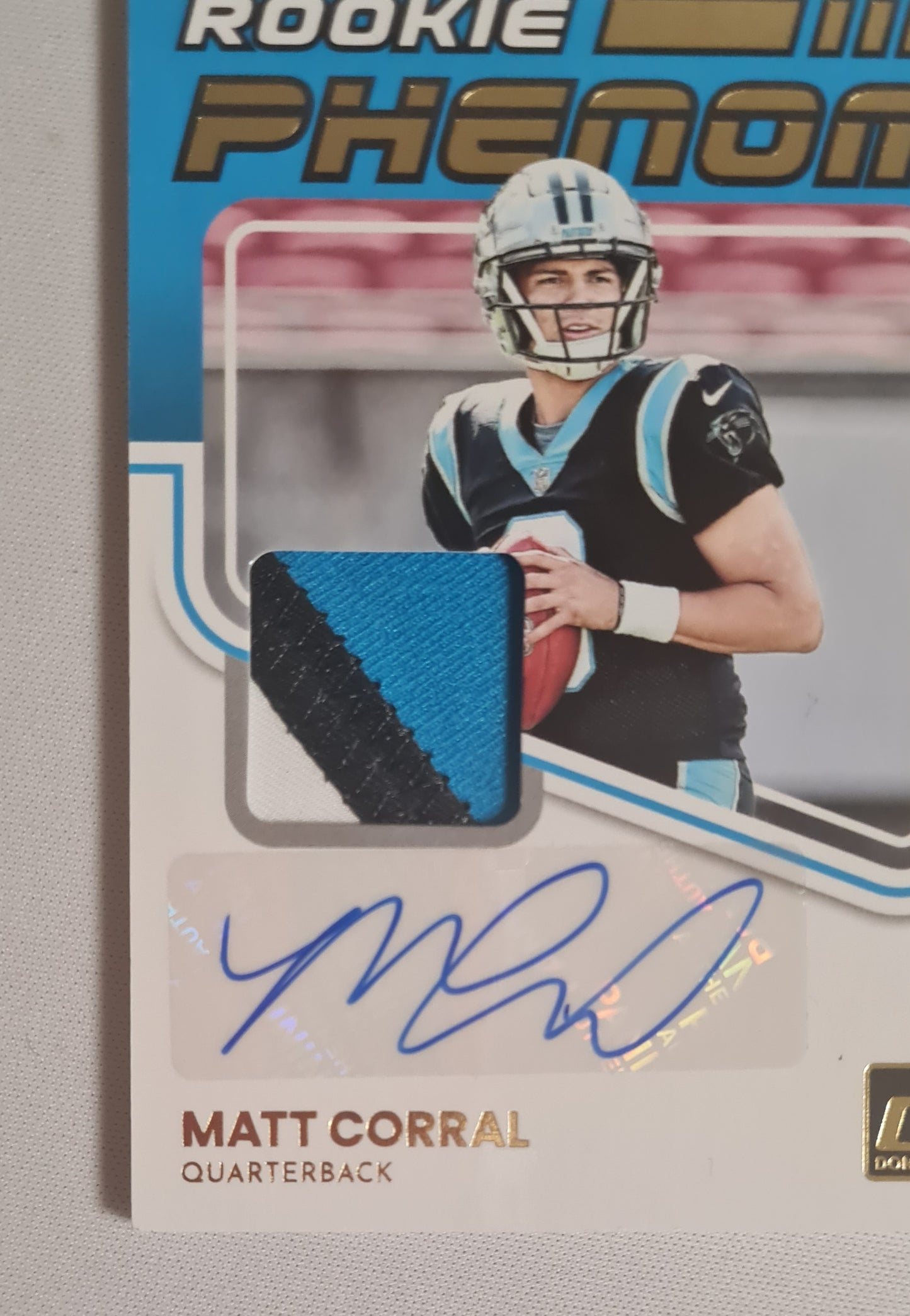 Matt Corral - 2022 Panini Donruss Football NFL Panthers #RPA-2/ Patch /49 / Auto