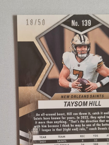 Taysom Hill - 2022 Panini Mosaic Football NFL New Orleans Saints #139 /50 Pink Disco