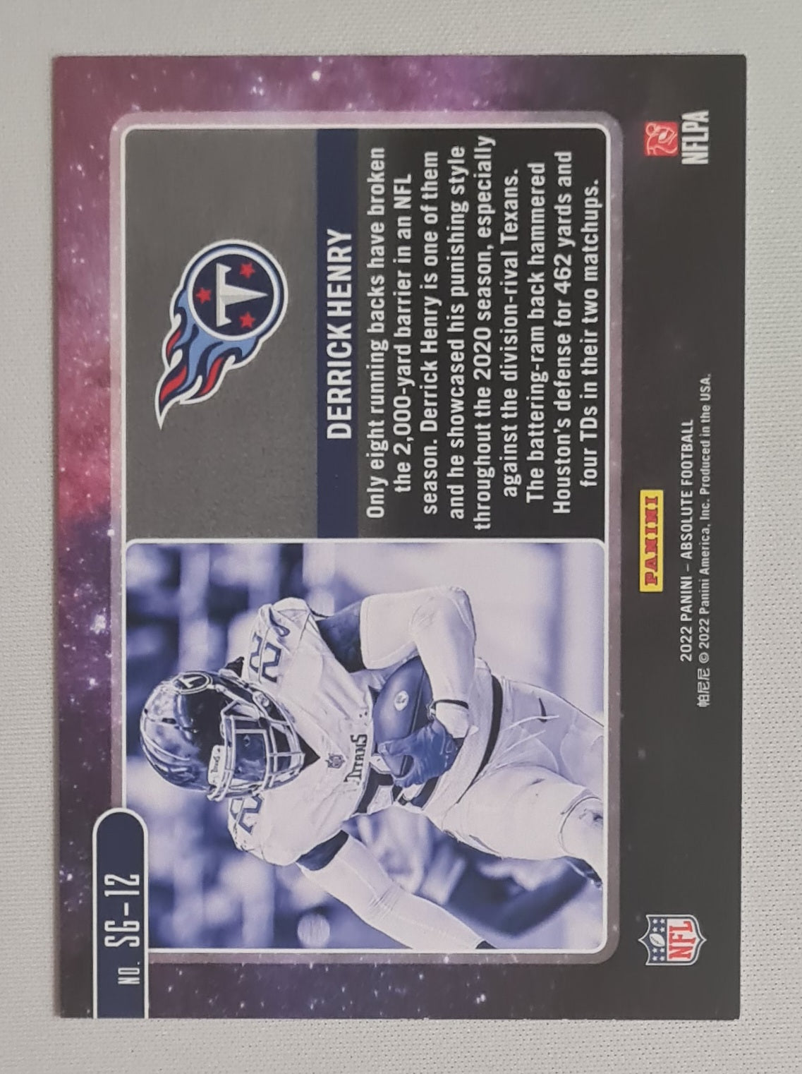 Derrick Henry - 2022 Panini Absolute Football NFL Titans #SG-12 /50