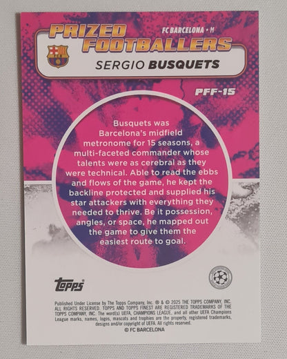 Sergio Busquets - 2025 Topps Finest Prized Footballers FC Barcelona #PFF-15 Orange/Red Fusion