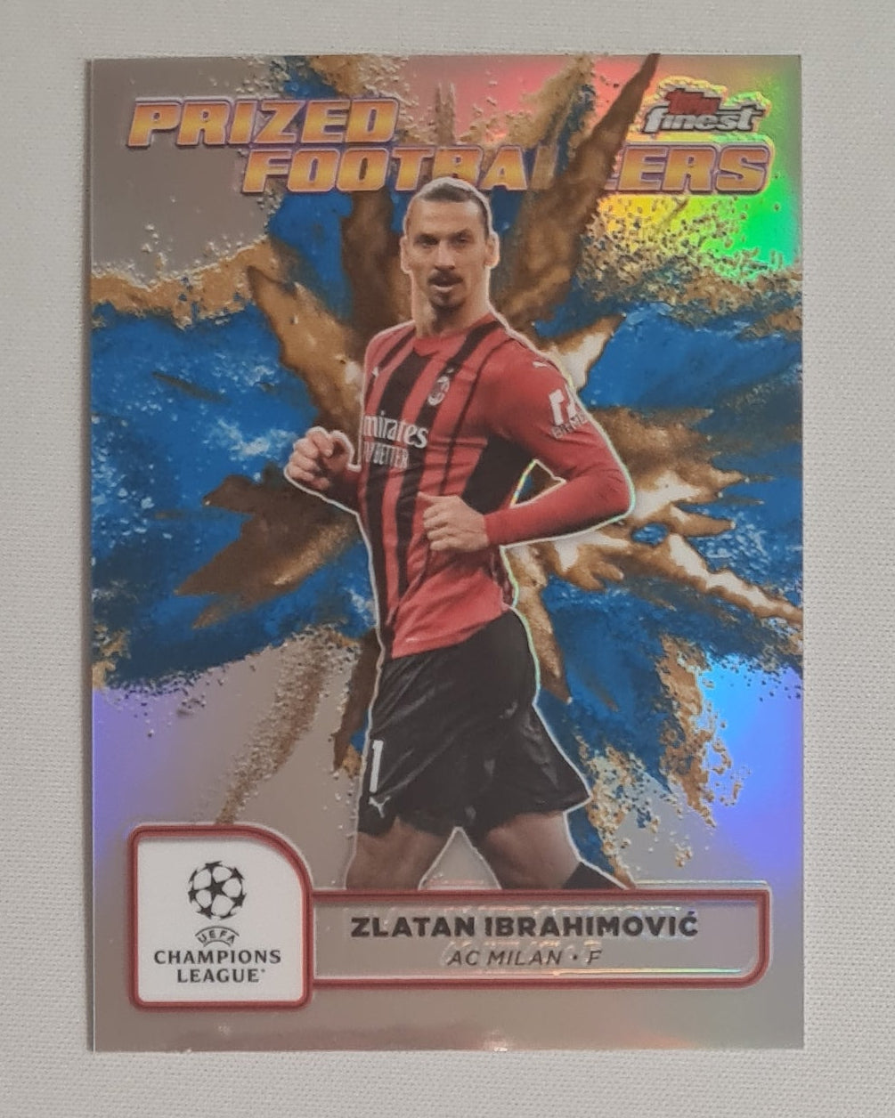 Zlatan Ibrahimovic - 2025 Topps Finest Prized Footballers AC Milan #PFF-25 Blue/Gold Fusion