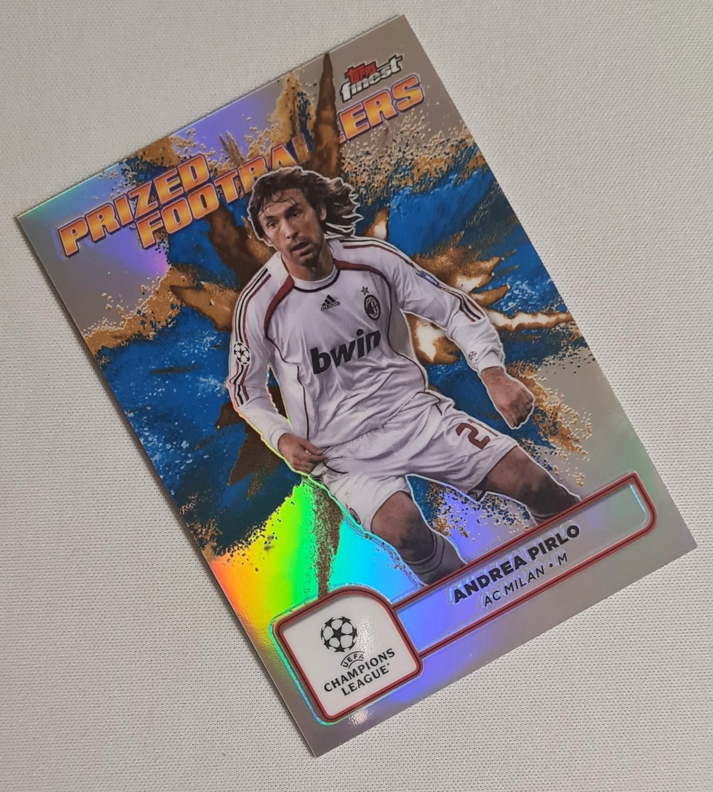 Andrea Pirlo - 2025 Topps Finest Prized Footballers AC Milan #PFF-17 Blue/Gold Fusion