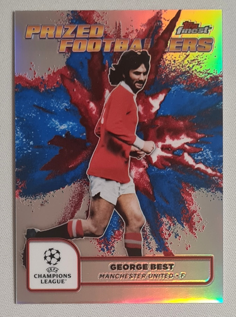 George Best - 2025 Topps Finest Prized Footballers Manchester United #PFF-23 Blue/Red Fusion
