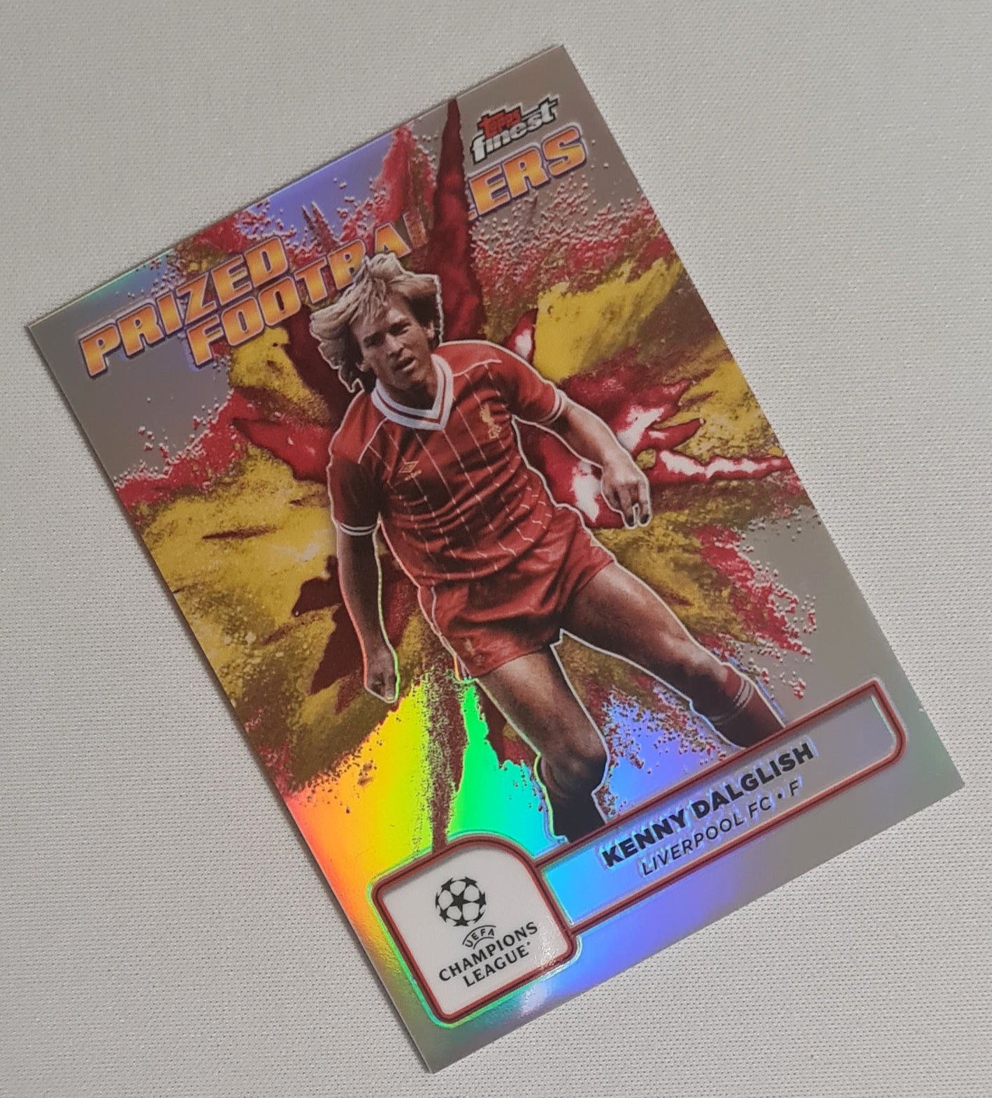 Kenny Dalglish - 2025 Topps Finest Prized Footballers Liverpool #PFF-10 Yellow/Red Fusion