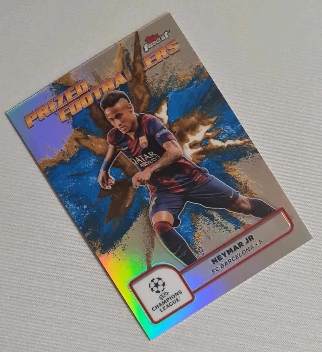 Neymar Jr. - 2025 Topps Finest Prized Footballers FC Barcelona #PFF-7 Blue/Gold Fusion