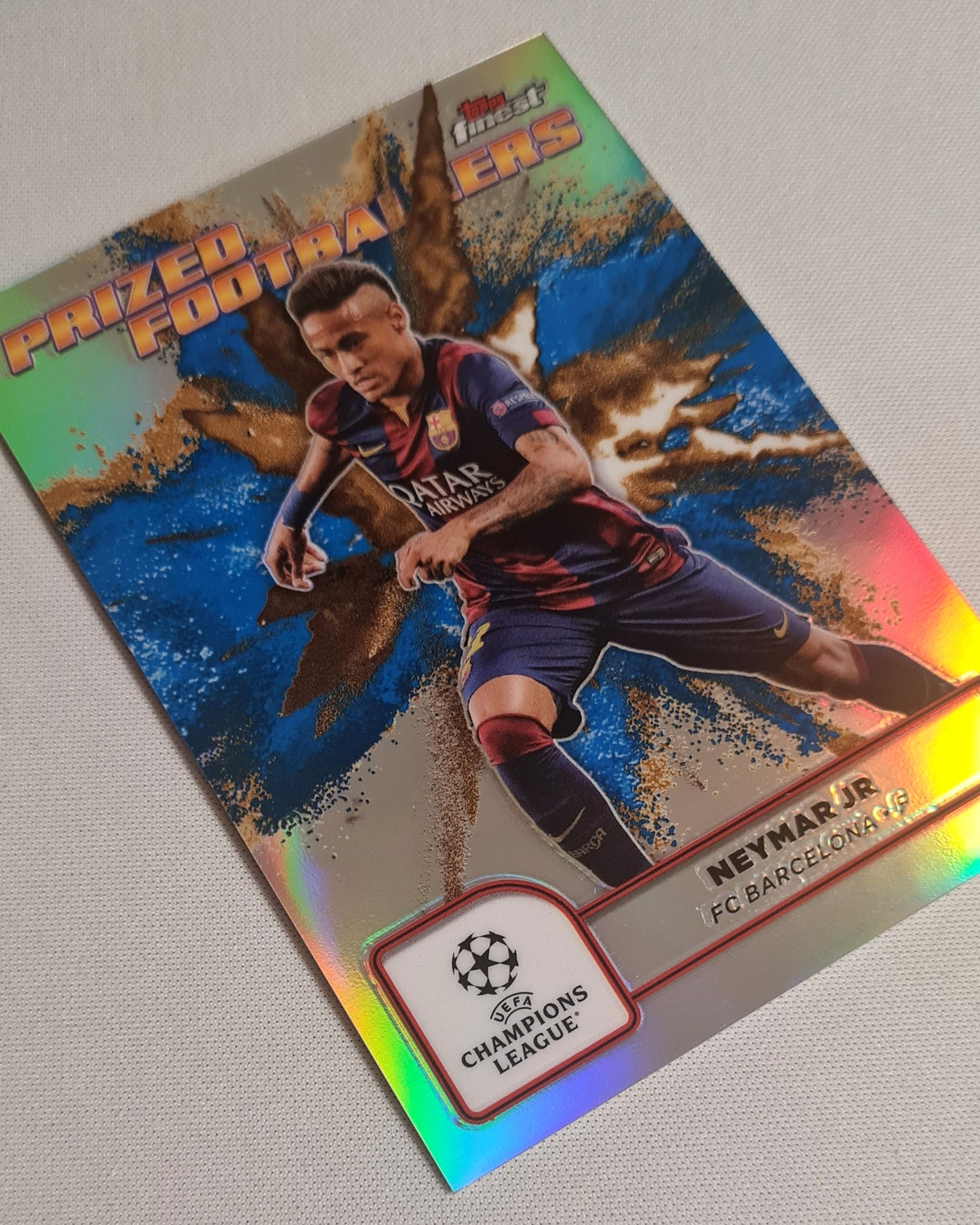 Neymar Jr. - 2025 Topps Finest Prized Footballers FC Barcelona #PFF-7 Blue/Gold Fusion