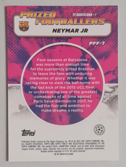 Neymar Jr. - 2025 Topps Finest Prized Footballers FC Barcelona #PFF-7 Blue/Gold Fusion